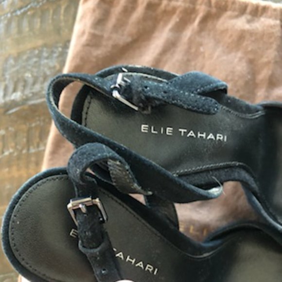 Elie Tahari Paris Blk Suede Leather Slingback - Picture 7 of 8
